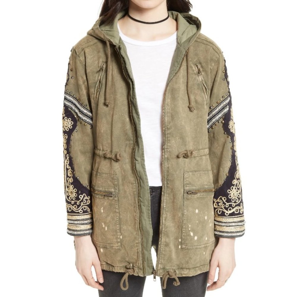 NWOT Free People Golden Quills Parka